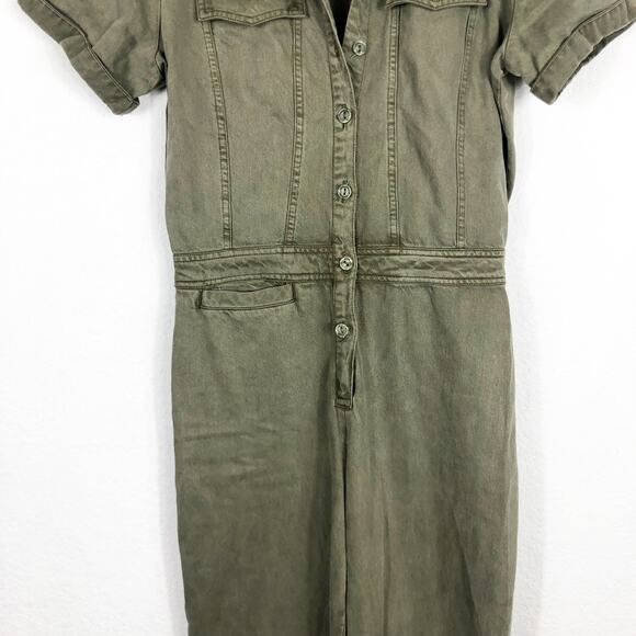 Young Fabulous and Broke Jumpsuit Womens XS Olive Button Up Ankle Khari Utility - Picture 9 of 14